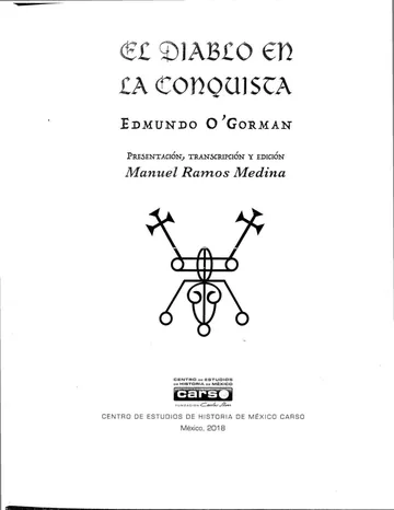 El diablo en la conquista de Edmund OGorman, portada del libro