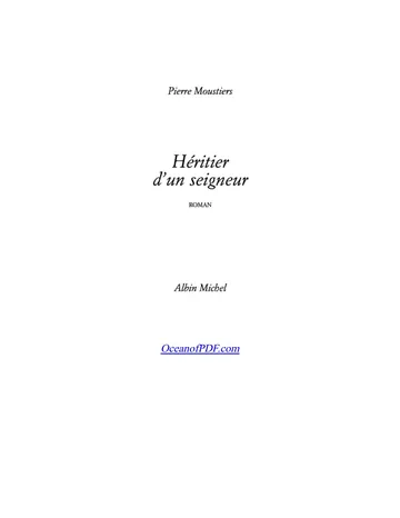 Héritier d'un seigneur de Pierre Moustiers, couverture du livre