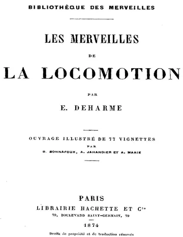 Les Merveilles de la Locomotion d’E. Deharme, couverture du livre