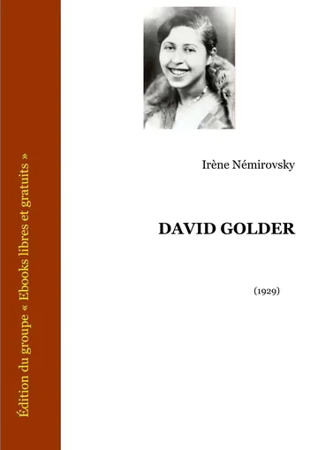 David Golder d’Irène Némirovsky, couverture du livre