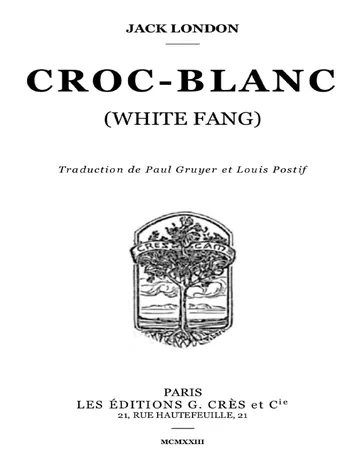 Croc-Blanc de Jack London, couverture du livre