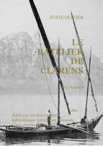 Le Batelier De Clarens de Juste OLIVIER, couverture du livre