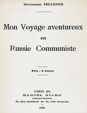Mon voyage aventureux en Russie communiste de Madeleine Pelletier, couverture du livre