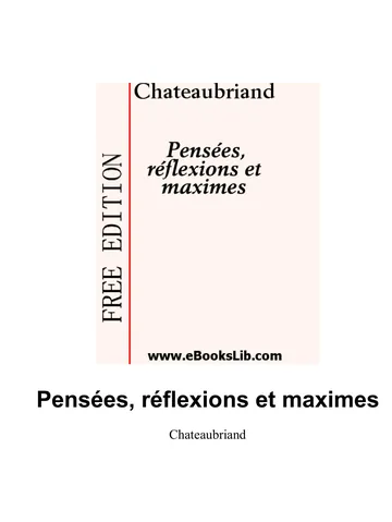 Pensées, réflexions et maximes de Chateaubriand, couverture du livre
