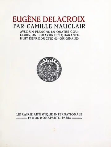 Eugène Delacroix de Camille Mauclair, couverture du livre