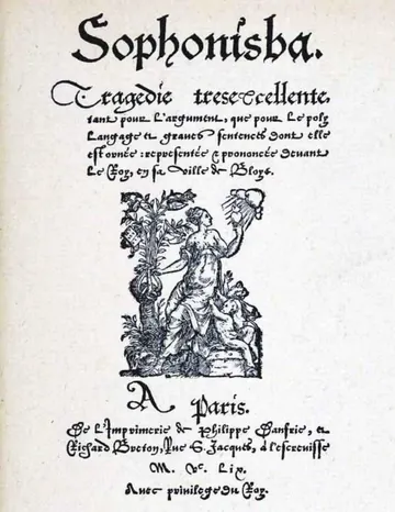 Sophonisba / Tragedie tresexcellente, tant pour l'argument, que pour le poly langage et graves sentences dont elle est ornée de Giovanni Giorgio Trissino, couverture du livre