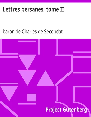 Lettres persanes, tome II de baron de Charles de Secondat Montesquieu, couverture du livre