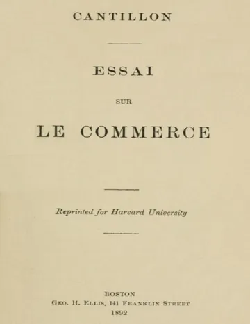 Essai sur le commerce de Richard Cantillon, couverture du livre