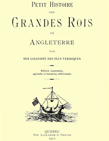 Petit histoire des grandes rois de Angleterre d’Ephrem Chouinard, couverture du livre