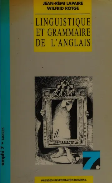 Linguistique et grammaire de l'anglais de Jean-Rémi Lapaire, couverture du livre