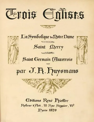 Trois Églises / Eaux-fortes originales de Ch. Jouas de J.-K. Huysmans, couverture du livre