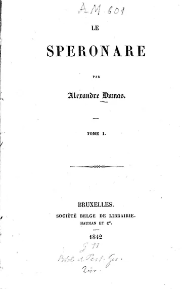 Le Speronare d’Alexandre Dumas, couverture du livre