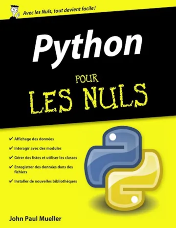 Python Pour les Nuls de John Paul Mueller, couverture du livre