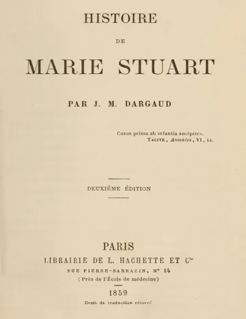 Histoire de Marie Stuart de Jean-Marie Dargaud, couverture du livre
