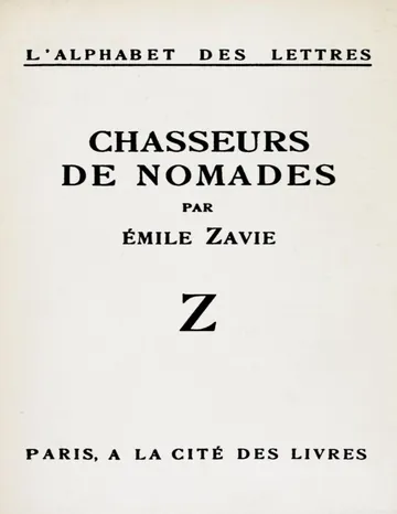 Chasseurs de nomades d’Émile Zavie, couverture du livre