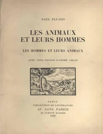 Les animaux et leurs hommes: Les hommes et leurs animaux de Paul Éluard, couverture du livre