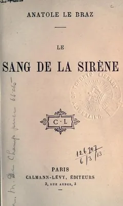 Le sang de la sirène d’Anatole Le Braz, couverture du livre