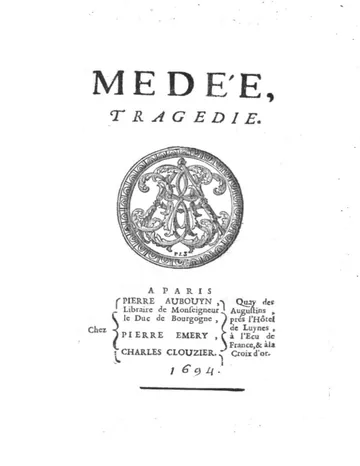 Médée: tragédie de baron de Hilaire Bernard de Requeleyne Longepierre, couverture du livre