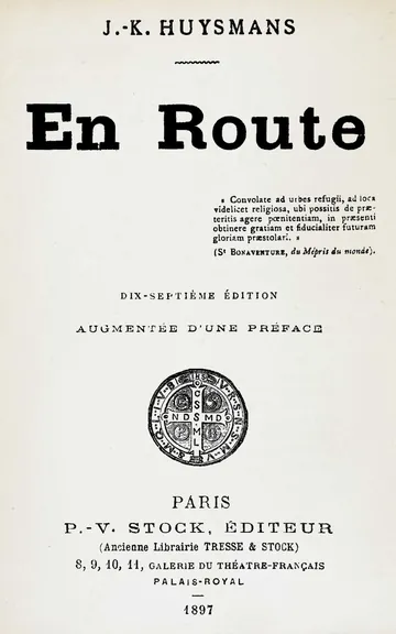En route de J.-K. Huysmans, couverture du livre