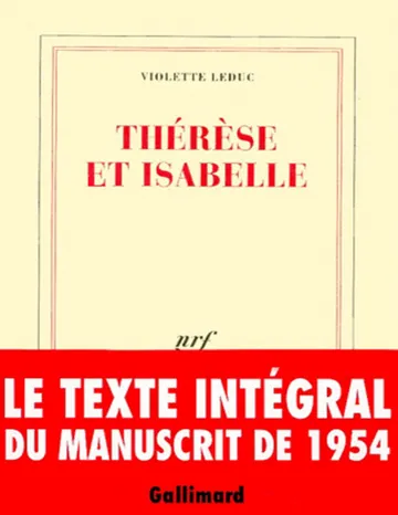 Thérèse et Isabelle de Violette Leduc, couverture du livre