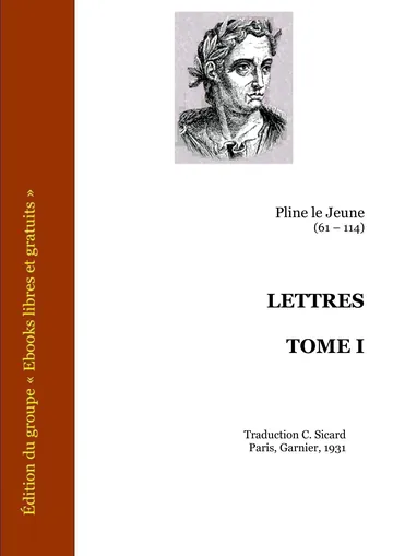 Lettres - Tome I de Pline le Jeune, couverture du livre