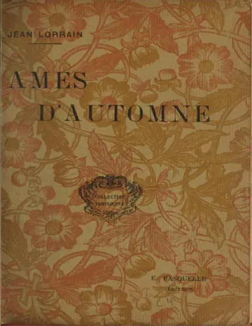 Âmes d'automne de Jean Lorrain, couverture du livre