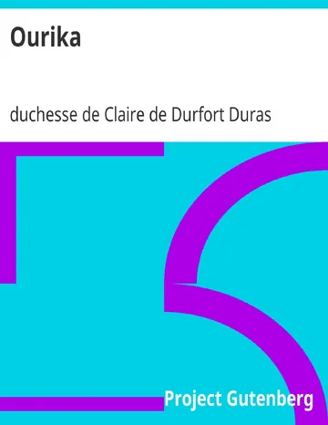Ourika de duchesse de Claire de Durfort Duras, couverture du livre