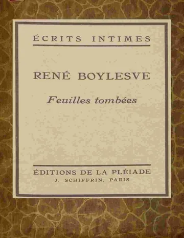 Feuilles tombées de René Boylesve, couverture du livre