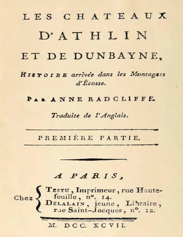 Les châteaux d'Athlin et de Dunbayne (1/2), Histoire arrivée dans les Montagnes d'Écosse. d’Ann Ward Radcliffe, couverture du livre