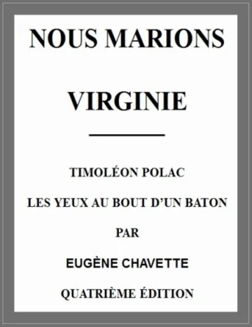 Nous marions Virginie d’Eugène Chavette, couverture du livre