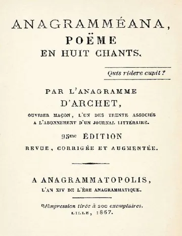Anagramméana, poëme en huit chants de G. A. J. Hécart, couverture du livre