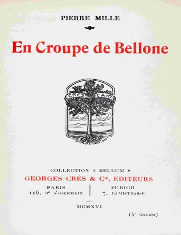 En croupe de Bellone de Pierre Mille, couverture du livre