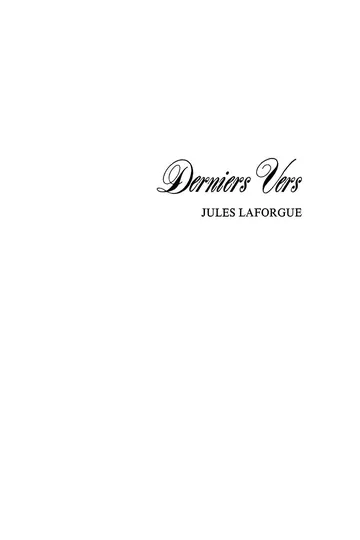 OceanofPDF.com Derniers Vers de Jules Laforgue, couverture du livre