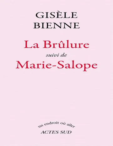 La Brûlure suivi de Marie-Salope de Gisèle Bienne, couverture du livre