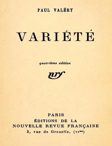 Variété I de Paul Valéry, couverture du livre