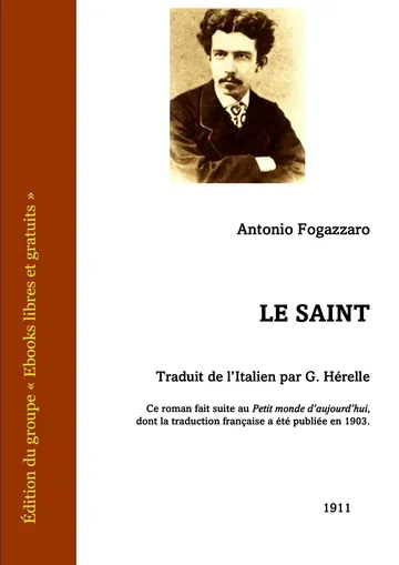 Le Saint d’Antonio Fogazzaro, couverture du livre