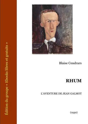 Rhum de Blaise Cendrars, couverture du livre