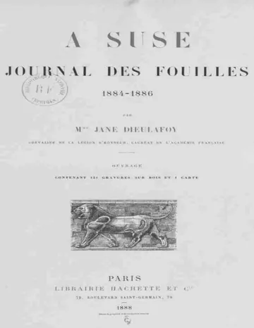 A Suse de Jane Dieulafoy, couverture du livre