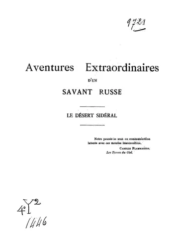 Aventures extraordinaires d'un savant russe - Tome IV - Le désert sidéral de Le Faure, couverture du livre