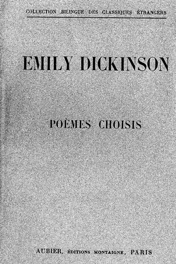Poèmes choisis d’Emily Dickinson, couverture du livre