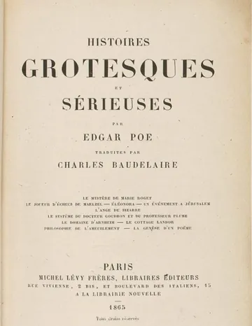 Histoires grotesques et sérieuses d’Edgar Allan Poe, couverture du livre