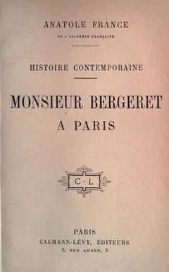 Monsieur Bergeret à Paris d’Anatole France, couverture du livre