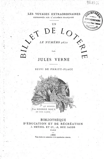 Un billet de loterie (Le numéro 9672) de Jules Verne, couverture du livre