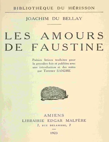 Les amours de Faustine de Joachim Du Bellay, couverture du livre
