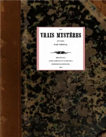 Les vrais mystères de Paris d’Eugène François Vidocq, couverture du livre