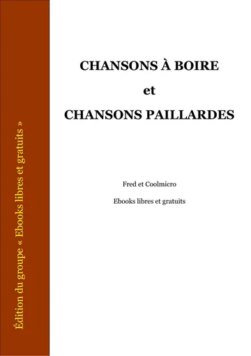 Chanson à boire et chansons paillardes de Compilation Fred et Coolmicro, couverture du livre
