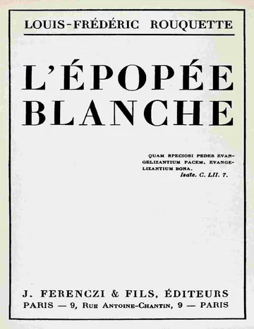 L'épopée blanche de Louis-Frédéric Rouquette, couverture du livre