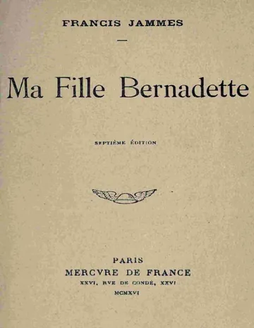 Ma Fille Bernadette de Francis Jammes, couverture du livre