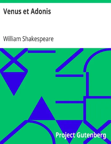 Venus et Adonis de William Shakespeare, couverture du livre
