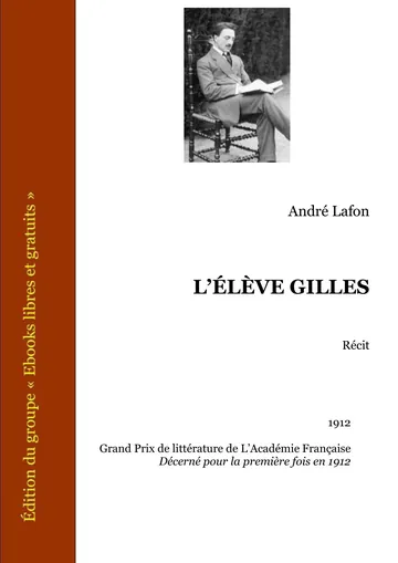 L’éLève Gilles d’André Lafon, couverture du livre